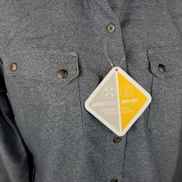 HI-TEC Long Sleeve Shirt Zip Pocket M Quick Dry - Picture 10 of 10